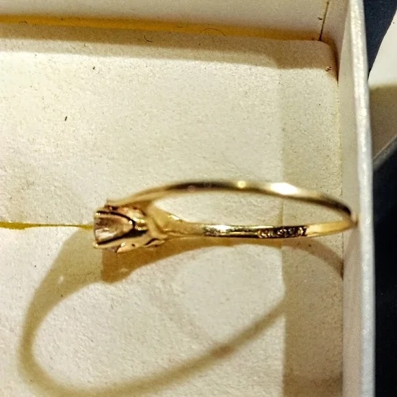 Genuine 14k Gold 2 Stone CZ Ring - Picture 6 of 13